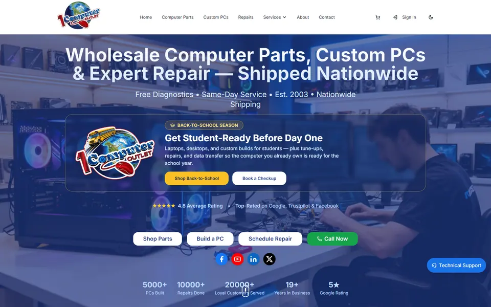 Wholesale Computer Outlet public website home page