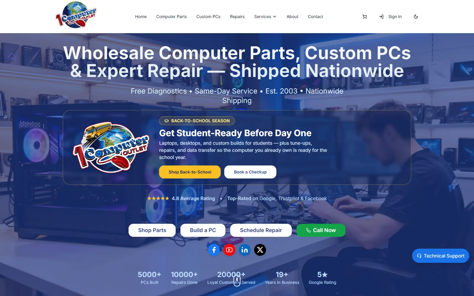 Wholesale Computer Outlet public website home page