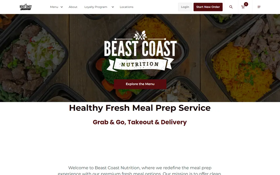 Beast Coast Nutrition public website home page