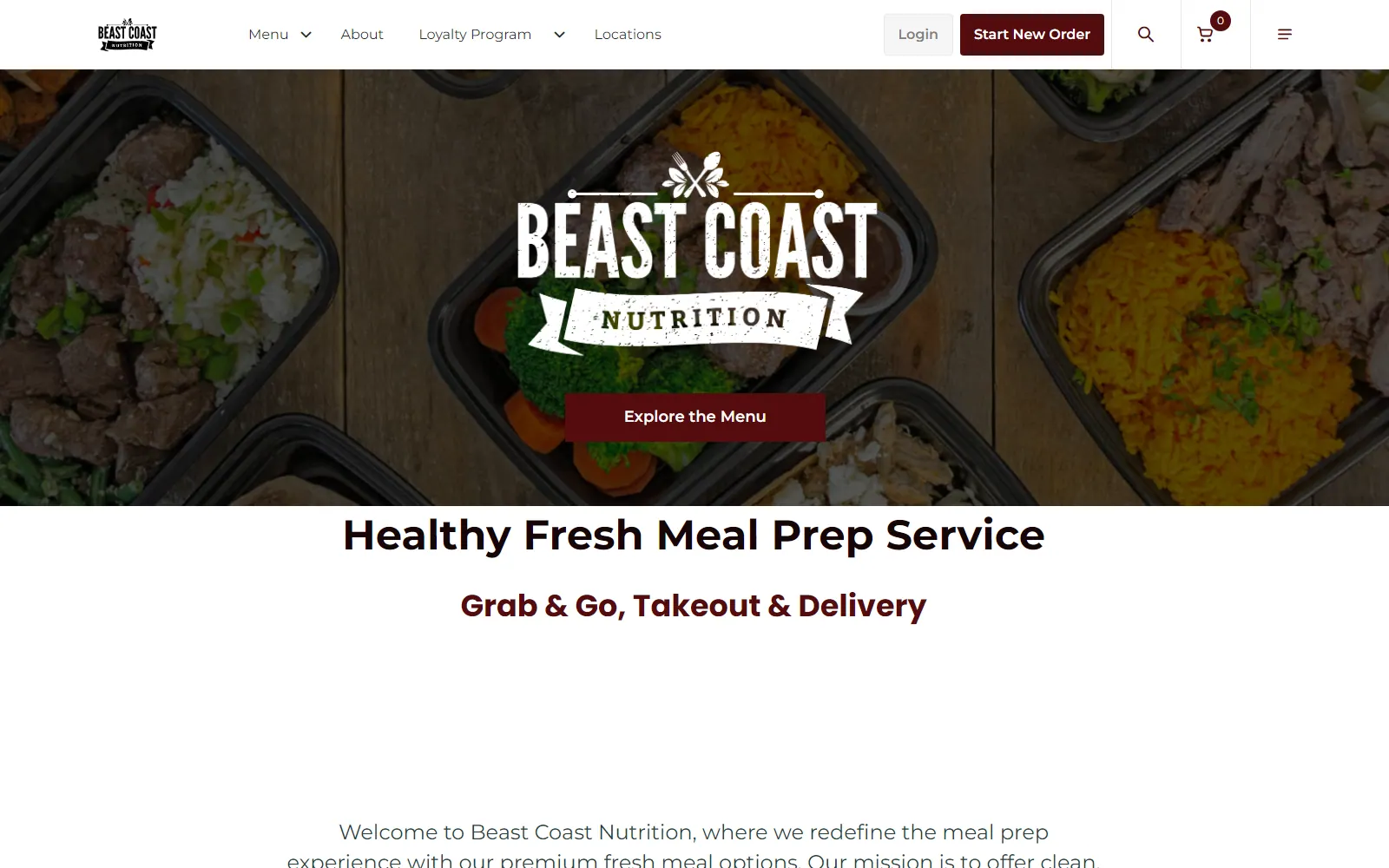 Beast Coast Nutrition public website home page
