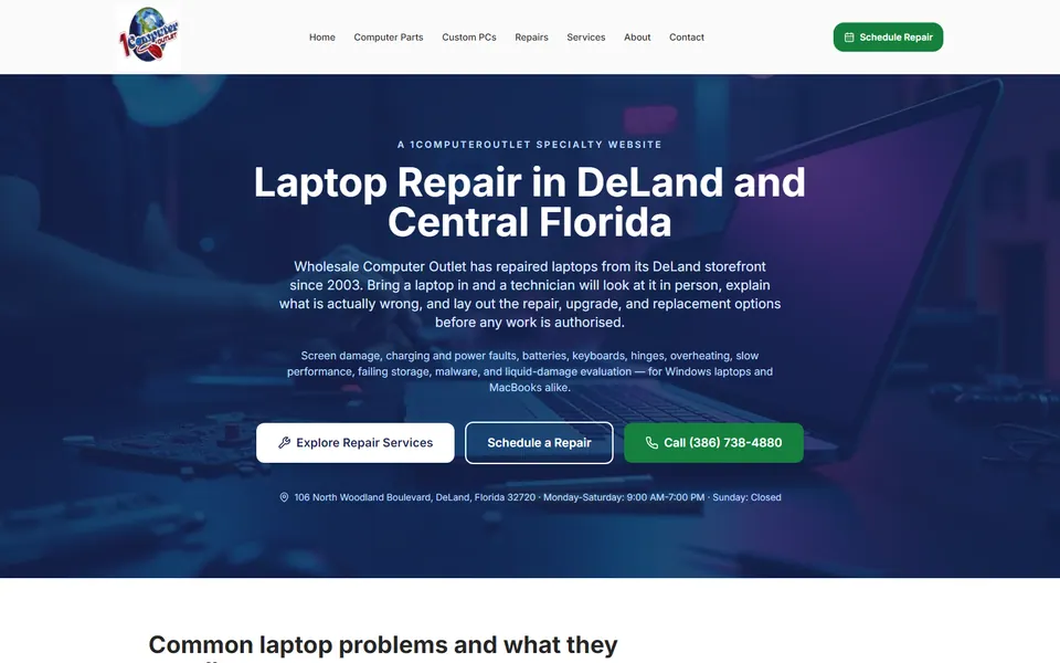 Best Laptop Repair public website home page