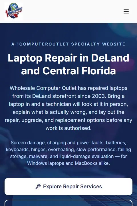 Best Laptop Repair public website home page