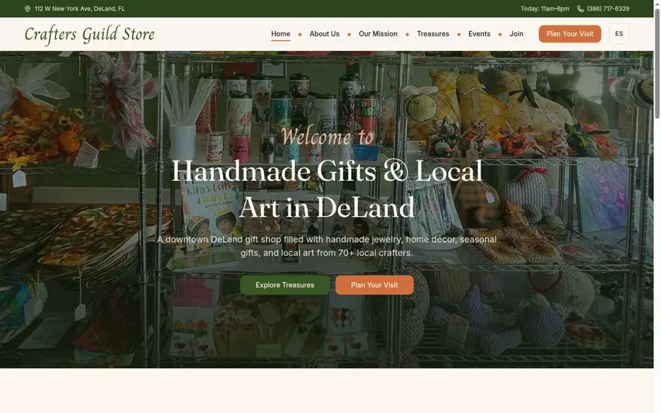 Crafters Guild Store public website home page