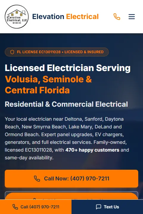 Elevation Electrical public website home page