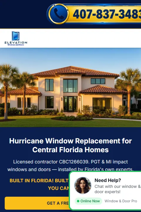 Elevation Windows & Doors public website home page