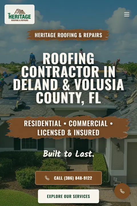 Heritage Roof Pro public website home page
