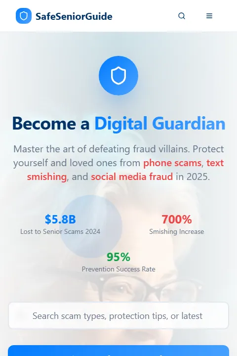 Safe Senior Guide public website home page