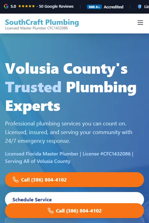 SouthCraft Plumbing public website home page