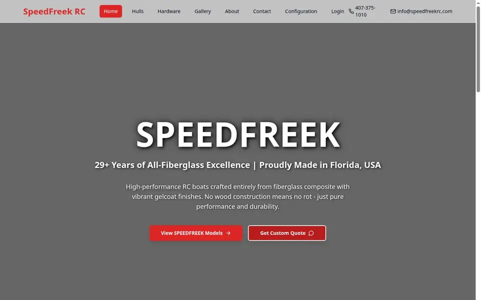 SpeedFreek RC public website home page