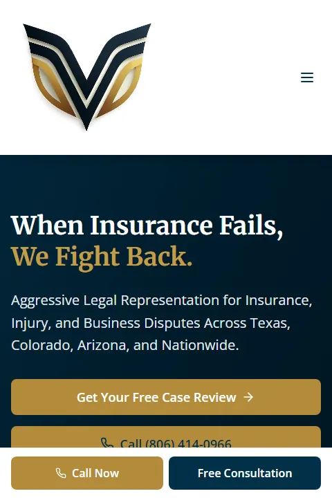 Vickers Law Firm public website home page